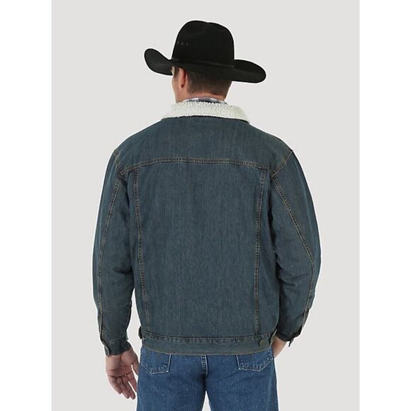 WRANGLER BRAND NEW WESTERN LINED MENS DENIM JACKET SIZE XXL - Picture 4 of 10